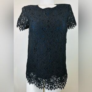 Barney’s New York Elegant Black/Navy Lace Top